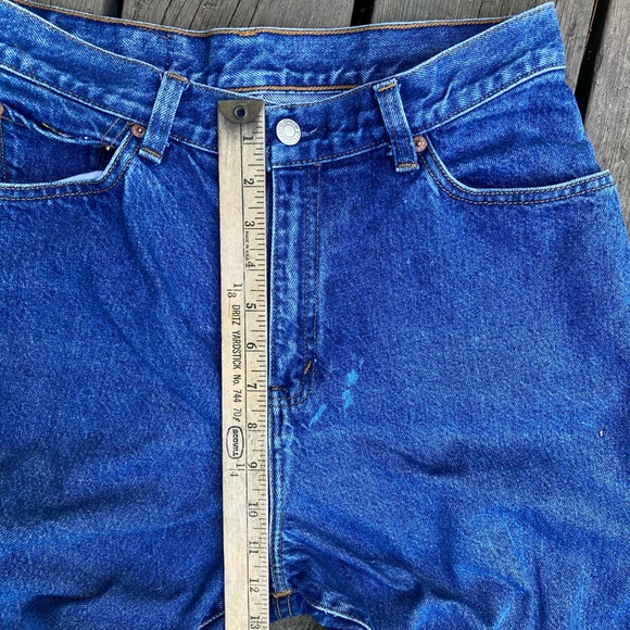 LEVI’S Vintage Jeans Retro USA MADE Cotton High Rise Tapered Blue Denim Size 14 - Picture 13 of 16